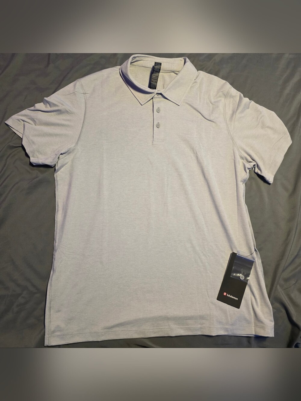 Lululemon Soft Jersev Short Sleeve Polo Size XL Heathered Vapor New